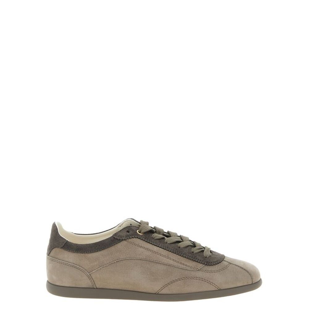 Brunello Cucinelli Gray Calfskin Low Top Men's Sneakers